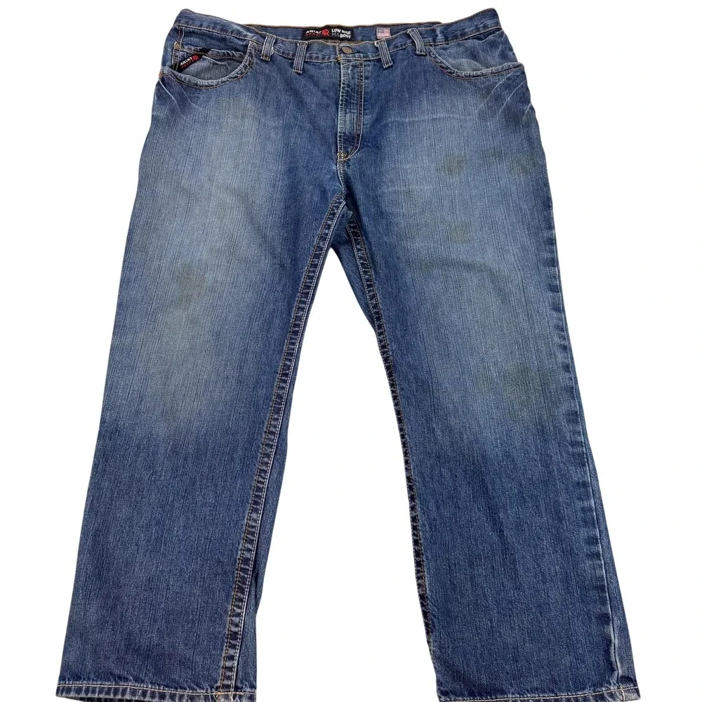 Ariat FR M4 Jeans Mens 46x30 Blue Low Rise Bootcut Flame Resistant Work Denim